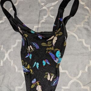 Butterfly Print shine strap Victoria's Secret Brazilian bikini bottom
